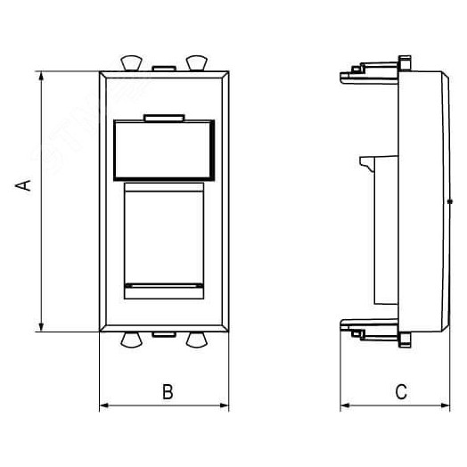 Avanti Адаптер для Keystone ''Черный квадрат'' 1 модульный