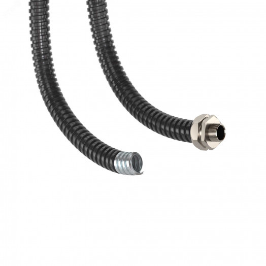 Металлорукав DN 40мм в герметичной ПВХ изоляции,  Dвн 40,0 мм, Dнар 46,0,25 м, цвет чёрный