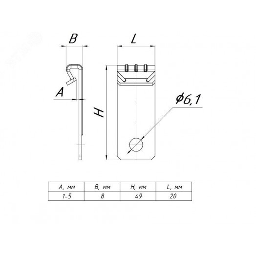 Вертикальный балочный зажим 1-5мм