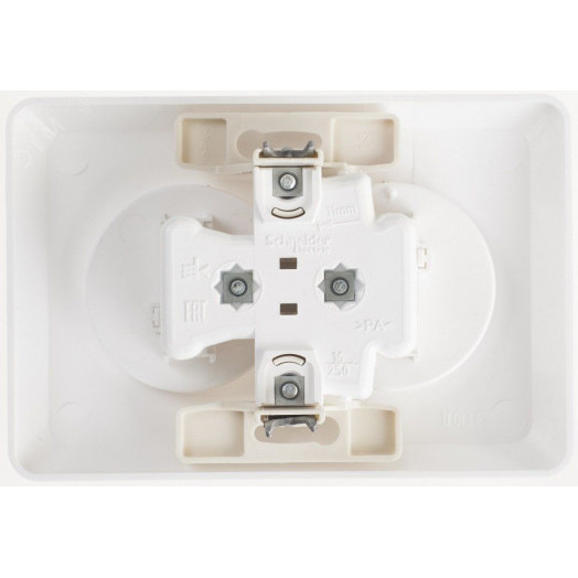 ЭТЮД Розетка двойная скрытой установки без заземления со шторками 16А 250B, белый