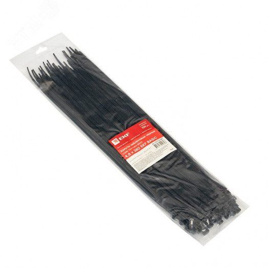 Хомут 4.8х380 черный нейлон (100шт)