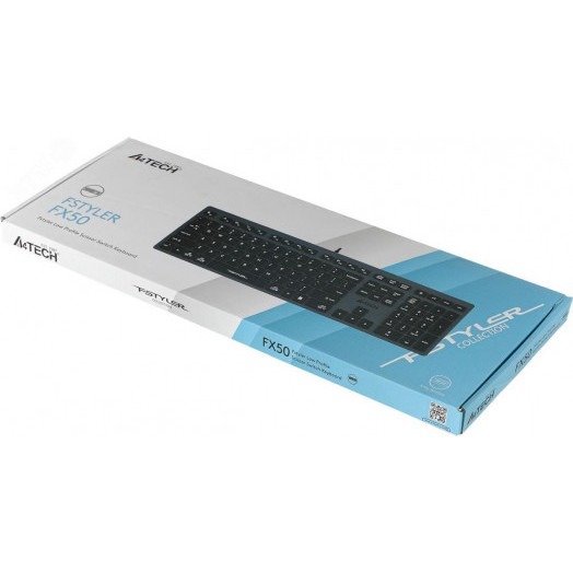 Клавиатура Fstyler FX50, USB, slim, multimedia, серый