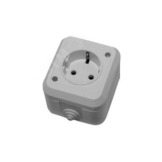 Розетка с/з IP 44 серый