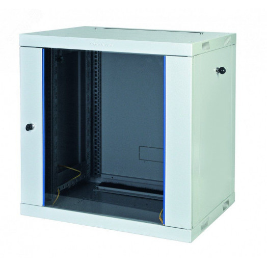 Шкаф настенный Racknet F30 6U 600х450, передняя дверь стеклянная, светло-серый
