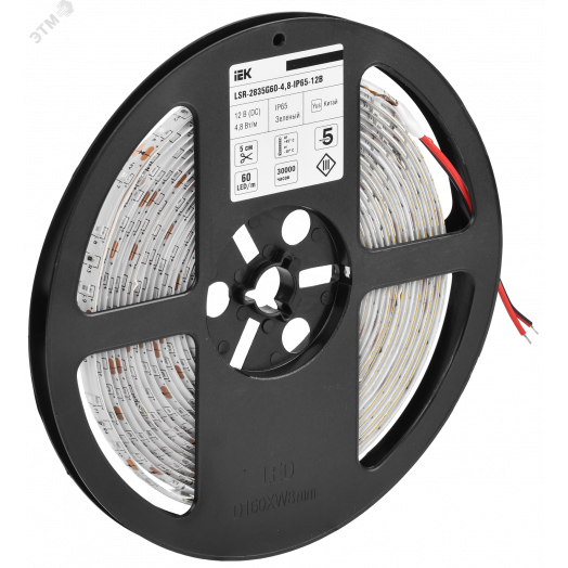 Лента светодиодная 5м LSR-2835G60-4,8-IP65-12В IEK