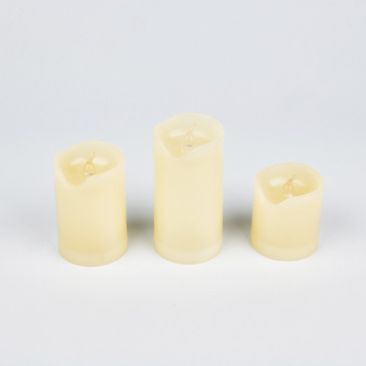 Фигура светодиодная «Свеча» на батарейках CR2032 (в/к) ULD-F060 WARM WHITE CANDLE SET3 в составе набора из 3 штук 1 светодиод Теплый белый свет