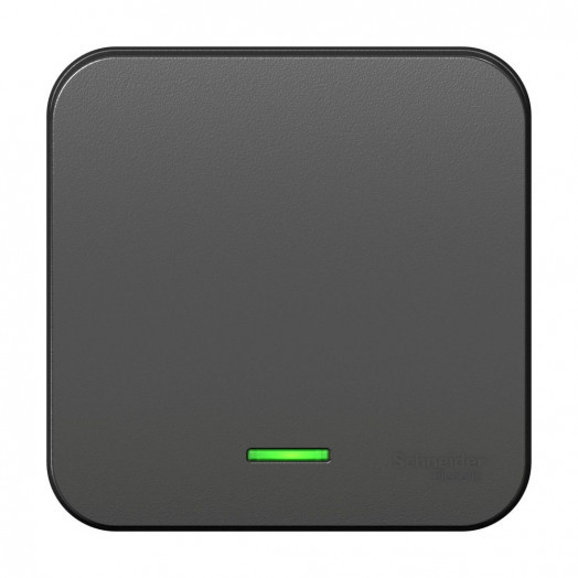 BLANCA одноклавишный выключатель наружный (cх.1) с подсветкой, 10A, 250B, антрацит