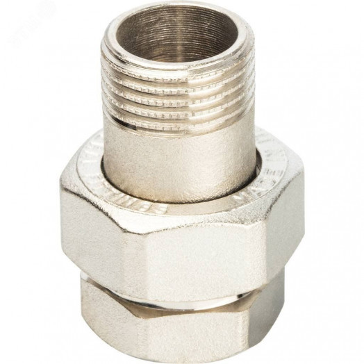 Разъемное соединение 'американка' ВН никелированное, уплотнение под гайкой o-ring кольцо 1/2