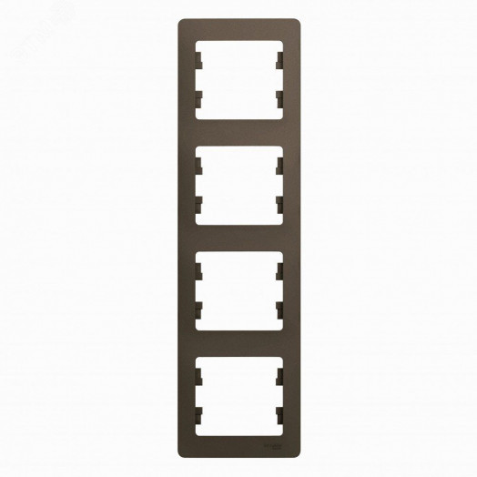 GLOSSA Рамка 4 поста вертикальная шоколад