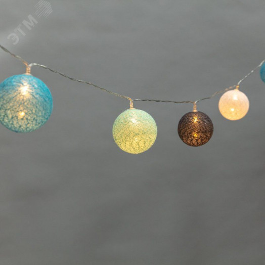 Фонарики Тайские северное сияние 3,5 м, прозрачный ПВХ, 20 LED, тёплый белый