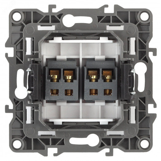 Розетка аудио двойная, Эра12, графит, 12-3112-12