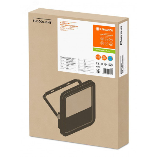 Прожектор светодиодный ДО-80Вт 6500К 10000Лм IP65 чёрный