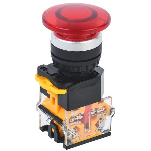 Кнопка D8-11M Грибок d=22мм 1з+1р красная