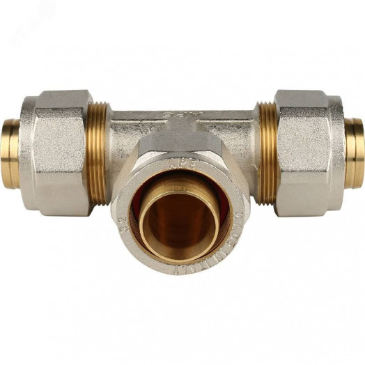 Тройник равнопроходный 32x32x32 для металлопластиковых труб винтовой