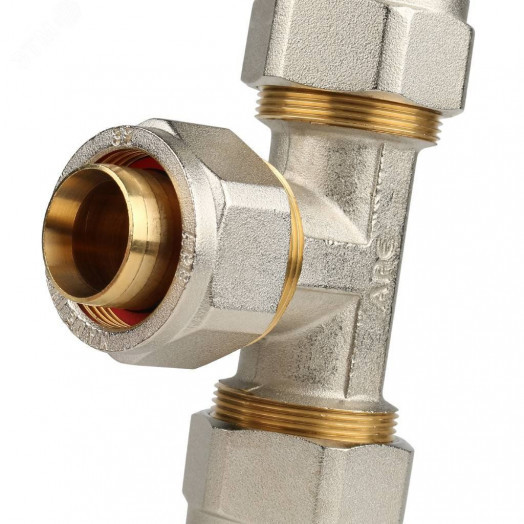 Тройник равнопроходный 32x32x32 для металлопластиковых труб винтовой