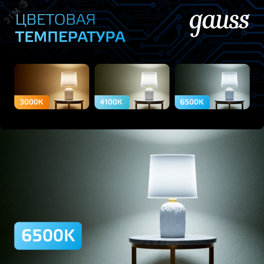 Лампа светодиодная LED 10 Вт 920 лм 6500К А60 груша холодный E27 AC 220В Black Gauss