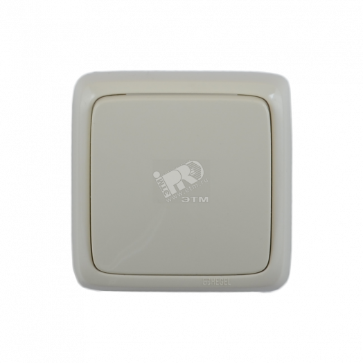 Переключатель одноклавишный наружный с изоляционной пластиной слоновая кость 16А