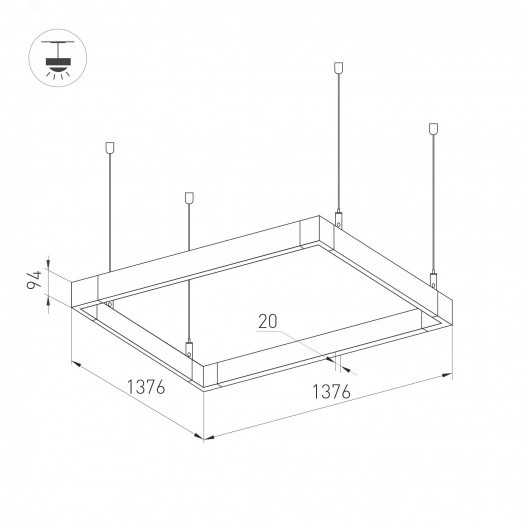 Светильник ALT-LINEAIR-QUADRAT-FLAT-UPDOWN-DIM-1375-170W Warm3000 (BK, 100 deg, 230V) (Arlight, IP20 Металл, 3 года)