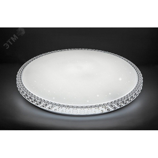 Светильник светодиодный ДБО-36w круглый матовый с эффектом Звездного неба регулировкой цветовой температуры 3000-6500К светового потока max 2900Лм и режима освещенности с пультом управления и таймером выключения