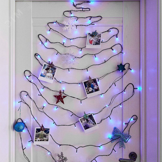 Гирлянда Твинкл Лайт 10 м, темно-зеленый ПВХ, 80 LED,  Синий