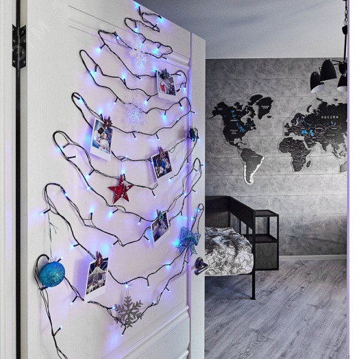 Гирлянда Твинкл Лайт 10 м, темно-зеленый ПВХ, 80 LED,  Синий