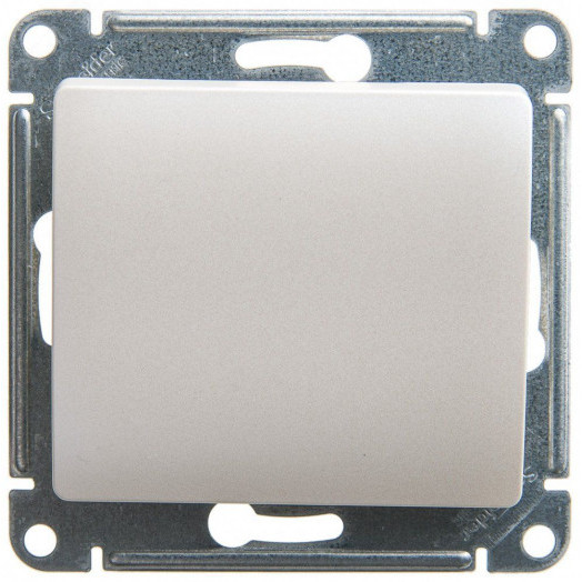 GLOSSA Кнопка нажимная схема 1 перламутр в рамку