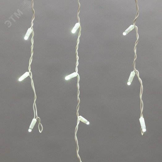 Гирлянда Айсикл Бахрома светодиодный, 4,8 х 0,6 м, белый провод, 230 В, диоды белые, 152 LED