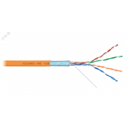 Витая пара F/UTP 4 пары Кат 5e solid BC AWG24 (0.52мм) IN LSZH нг(А)-HF оранжевый 305м