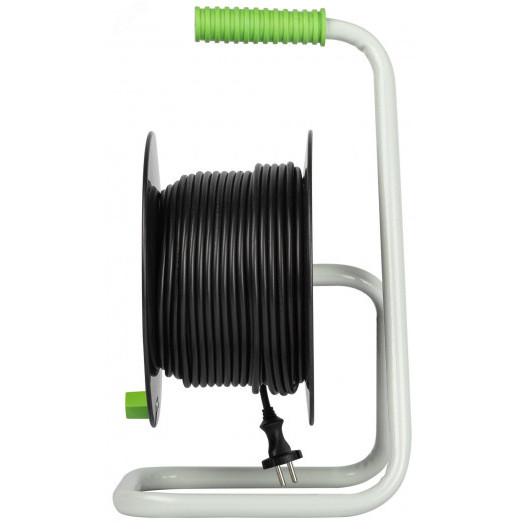 Удлинитель силовой на катушке пластик 4 розетки без заземления 40м ПВС 2x1мм2 GREEN LINE KAT-2x1-40m Greenline ЭРА