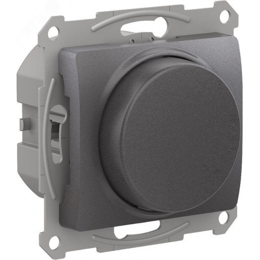 GLOSSA СВЕТОРЕГУЛЯТОР (диммер) повор-нажим, LED, RC, 400Вт, мех.,  ГРАФИТ