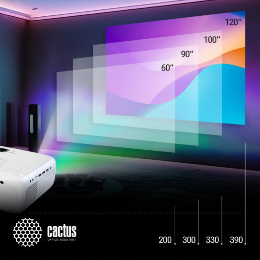 Проектор ламповый для экрана CS-PRM.07WT.Full HD LCD 3200Lm LS 320Lm ANSI (1920x1080) 1xUSB typeA 3xHDMI