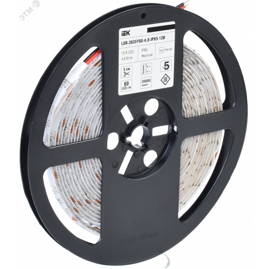 Лента светодиодная 5м LSR-2835Y60-4,8-IP65-12В