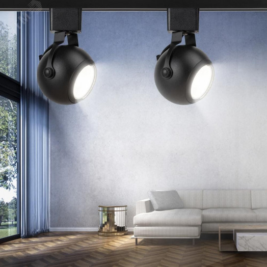 Трековый светильник однофазный TR35-GU10 BK MR16 черный под лампу