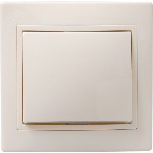 Выключатель 1-клавишный 10А керамика КВАРТА кремовый (ВС10-1-0-Км )