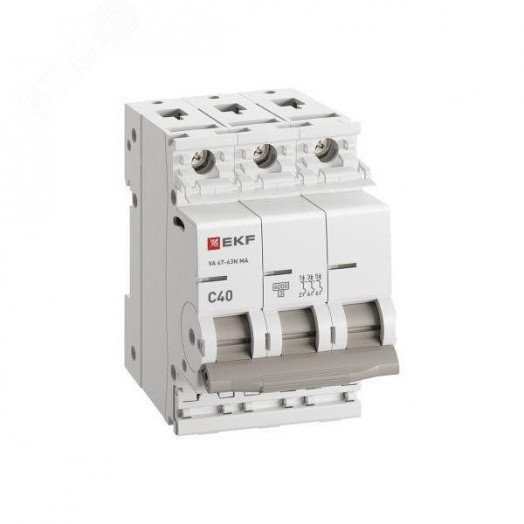 Автоматический выключатель ВА 47-63N MA 3P 40А (C) 6кА без теплового расцепителя PROXIMA