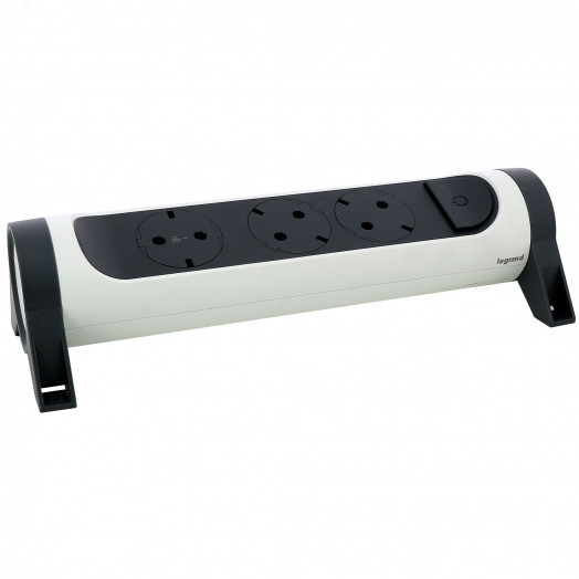 Удлинитель с поворотным основанием серии  Комфорт  3X2К+З без кабеля., цвет: бело-черный