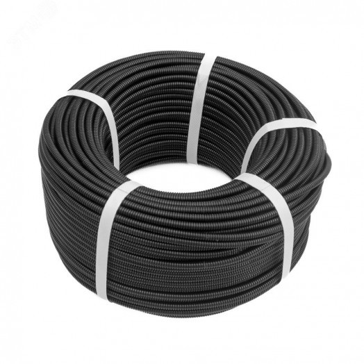 Труба гофрированная ПП безгалогенная (HF) разрезная черная dвн 5,0 мм, dнар 7,2 мм (100м/уп) Промрукав