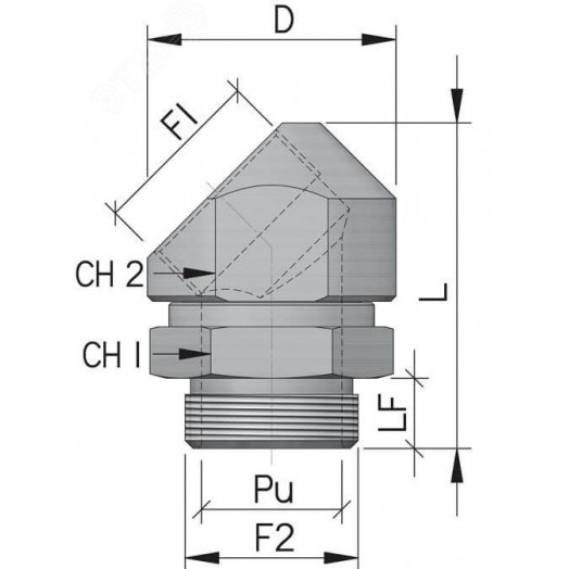 Адаптер поворотный градусов M50x1.5 IP68/IP67 никелированная латунь