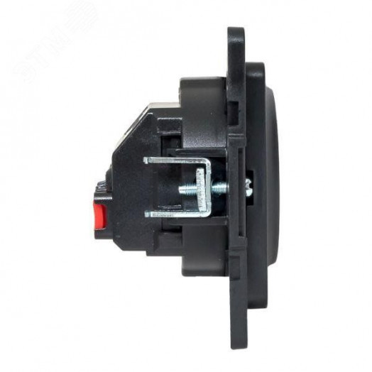 Стокгольм Механизм Розетки 1-местной с/з 16А черный с защ. штор.