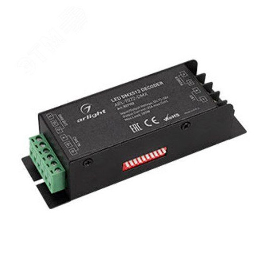 Декодер ARL-7022-DMX (12-24V, 1x25A, DMX512) (ARL, IP20 Металл, 2 года)