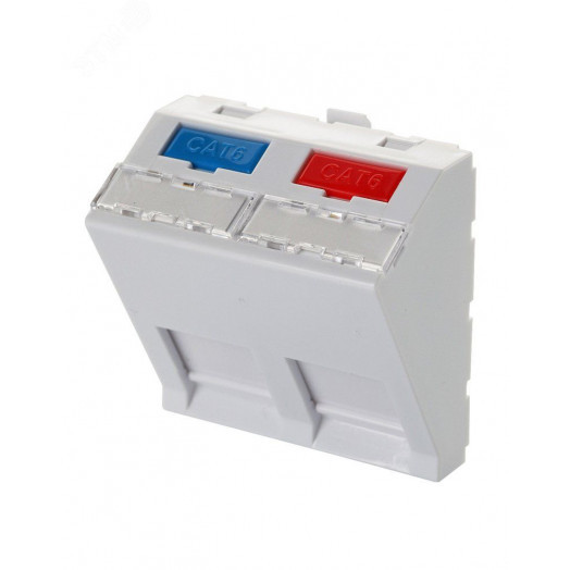 Адаптер 45х45 мм для 2 модулей Keystone, наклонный, белый