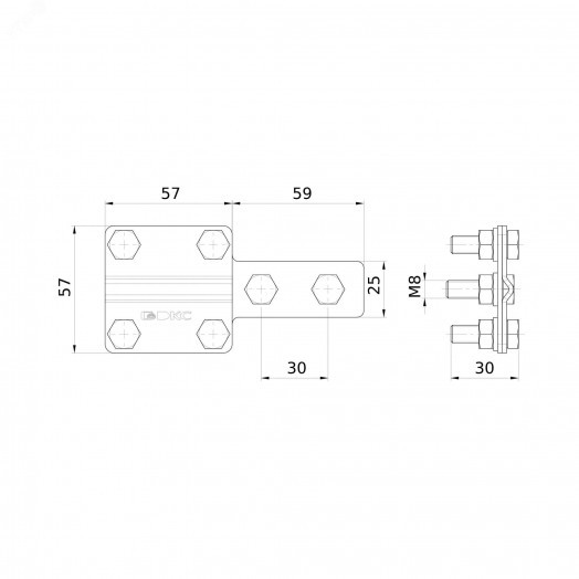 Соединитель контрольный 8/25мм горячеоцинкованный