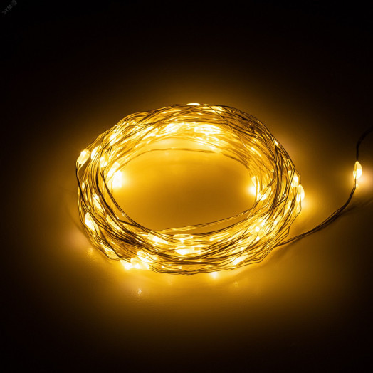 Гирлянда светодиодная новогодняя нить теплый свет 10 м 100 microled IP20 Intro Holiday INNR-01Z