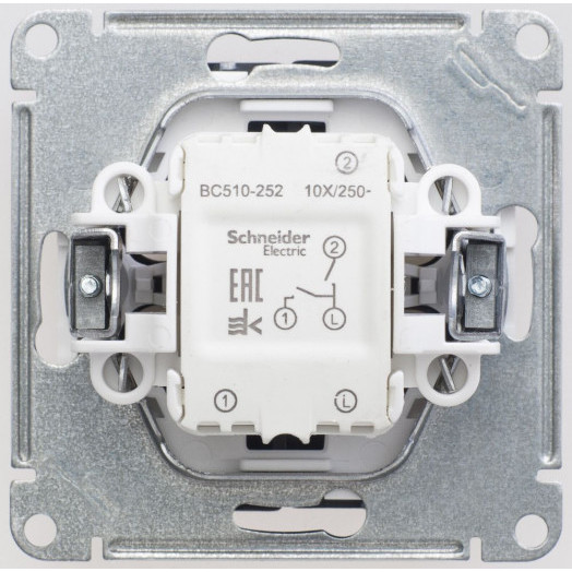 W59 Выключатель двухклавишный, 10АХ, механизм, черный бархат