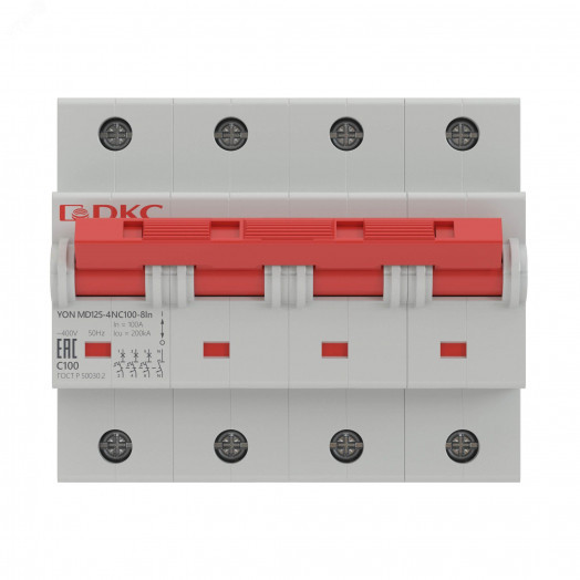 Выключатель автоматический модульный YON MD125 3P+N 80А C 20kA