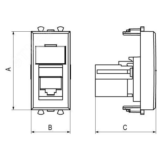 Avanti Телефонная розетка ''Ванильная дымка'' RJ-12, 1 модульная