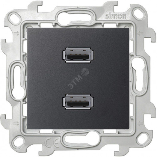 Коннектор 2хUSB, графит