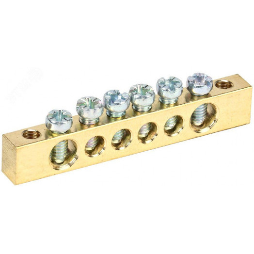 Шина PEN земля-ноль 6х9мм 6/2 (6групп/креп по краям)