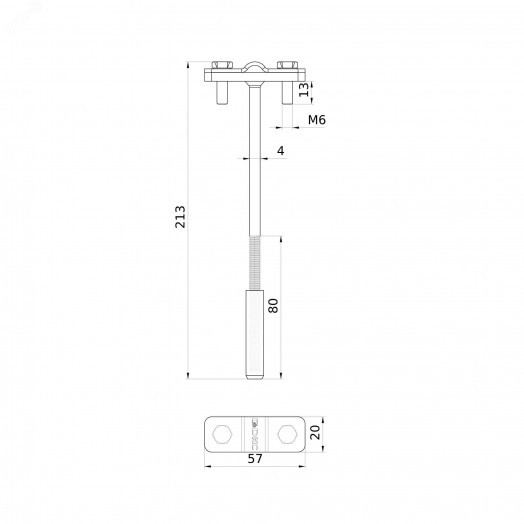 Держатель фасадный 205мм
