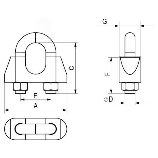 Зажим для стального троса M5